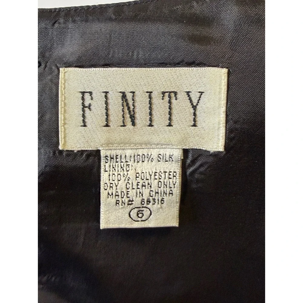 Vintage‎ Finity Black 100% Silk Button Back Tank Top Shell Blouse Size 6 Womens